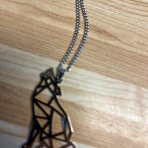 Origami Howling Wolf Necklace